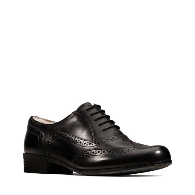 Buty Brogue Damskie Clarks Hamble Oak Czarne | CLK426BDV