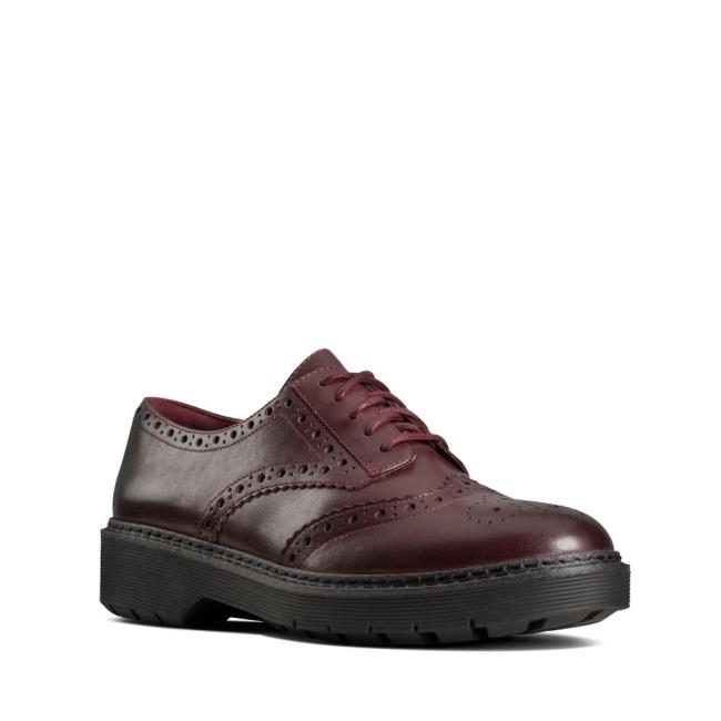 Buty Brogue Damskie Clarks Witcombe Echo Bordowe | CLK761UGQ