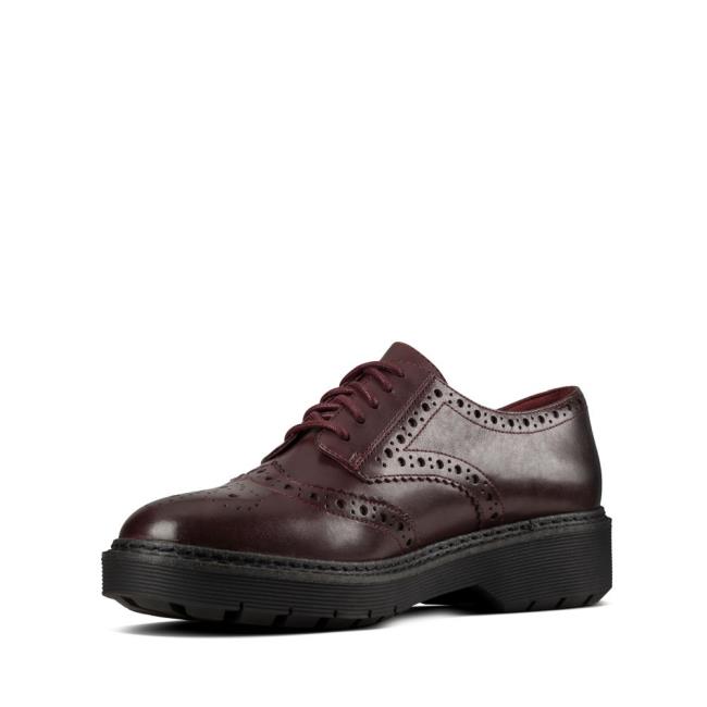 Buty Brogue Damskie Clarks Witcombe Echo Bordowe | CLK761UGQ