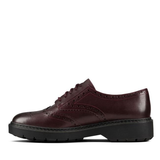 Buty Brogue Damskie Clarks Witcombe Echo Bordowe | CLK761UGQ