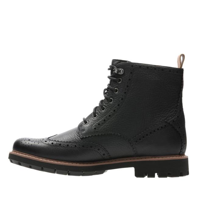 Buty Brogue Męskie Clarks Batcombe Lord Czarne | CLK847LMX