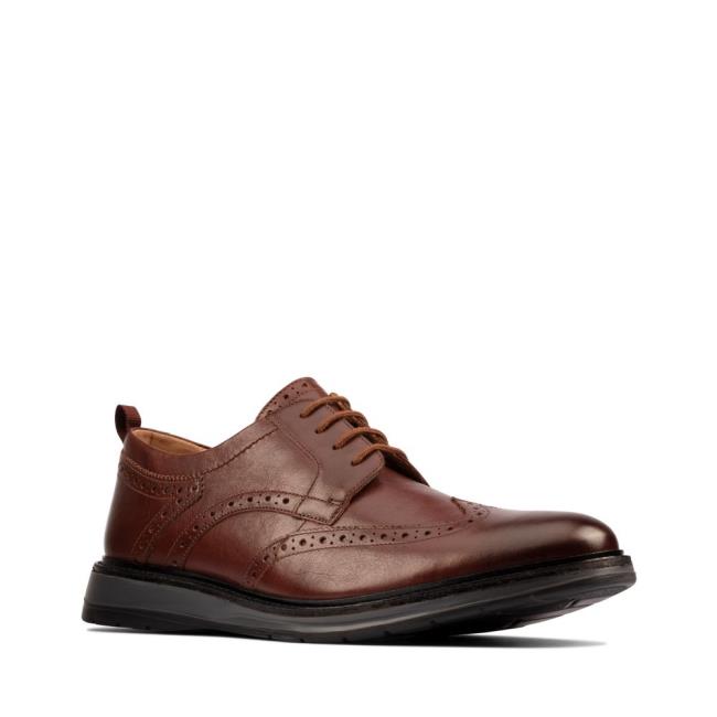 Buty Brogue Męskie Clarks Chantry Wing Ciemny Brązowe | CLK047BQJ