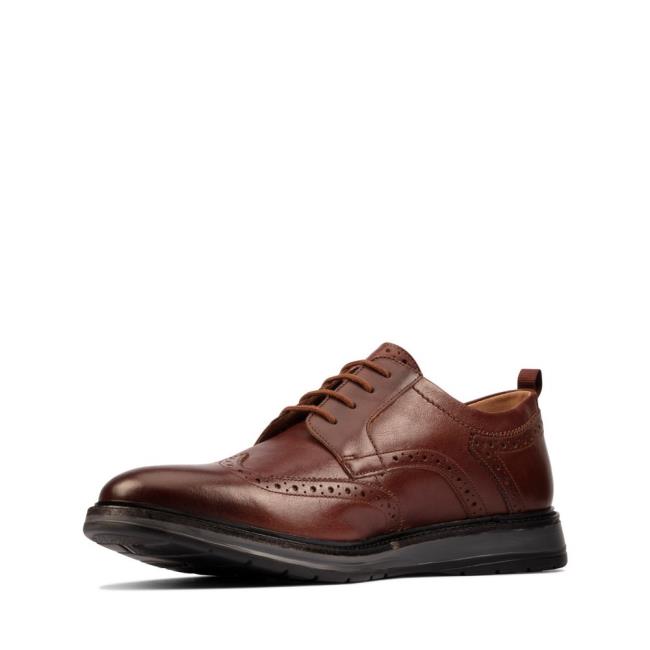 Buty Brogue Męskie Clarks Chantry Wing Ciemny Brązowe | CLK047BQJ