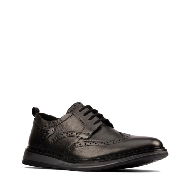 Buty Brogue Męskie Clarks Chantry Wing Czarne | CLK781TFC