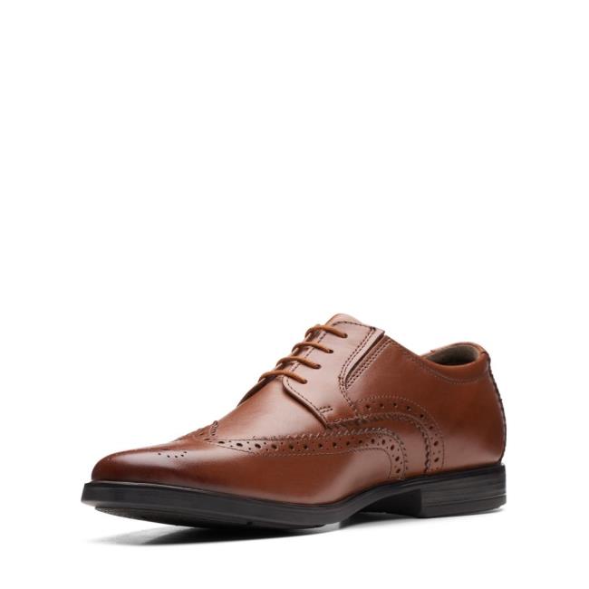 Buty Brogue Męskie Clarks Howard Wing Ciemny Brązowe | CLK930EVT