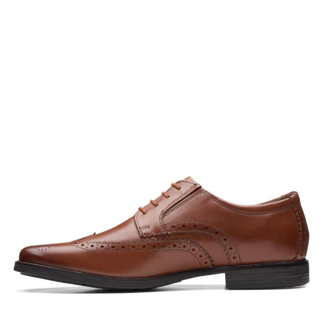 Buty Brogue Męskie Clarks Howard Wing Ciemny Brązowe | CLK930EVT