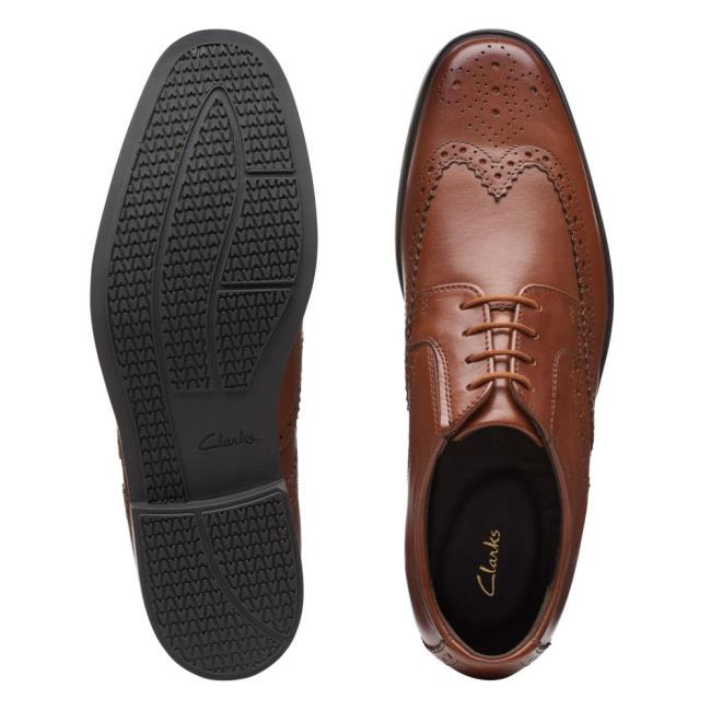 Buty Brogue Męskie Clarks Howard Wing Ciemny Brązowe | CLK930EVT