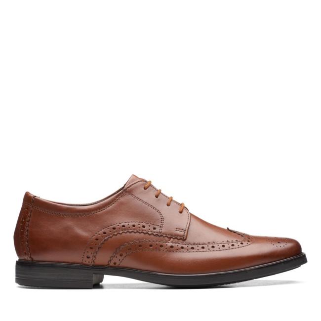 Buty Brogue Męskie Clarks Howard Wing Ciemny Brązowe | CLK930EVT