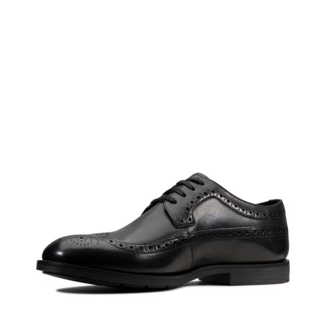 Buty Brogue Męskie Clarks Ronnie Limit Czarne | CLK037UQZ