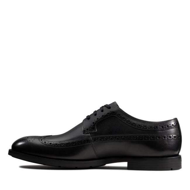 Buty Brogue Męskie Clarks Ronnie Limit Czarne | CLK037UQZ