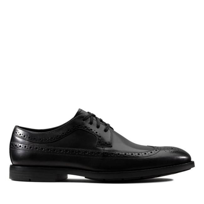 Buty Brogue Męskie Clarks Ronnie Limit Czarne | CLK037UQZ