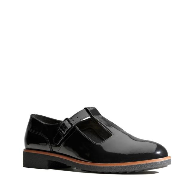 Buty Płaskie Damskie Clarks Griffin Town Czarne | CLK846EBY