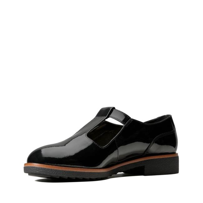 Buty Płaskie Damskie Clarks Griffin Town Czarne | CLK846EBY