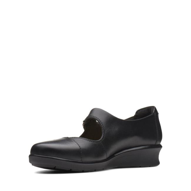 Buty Płaskie Damskie Clarks Hope Henley Czarne | CLK451MQO