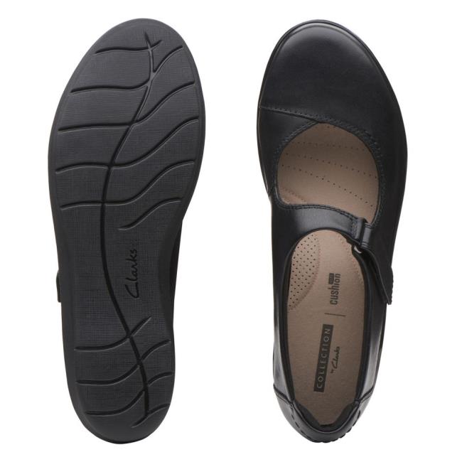 Buty Płaskie Damskie Clarks Hope Henley Czarne | CLK451MQO