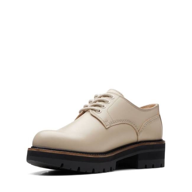 Buty Płaskie Damskie Clarks Orianna Derby Beżowe | CLK587MCJ