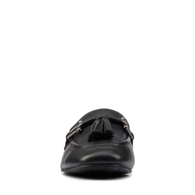 Buty Płaskie Damskie Clarks Pure 2 Tassel Czarne | CLK012PLN