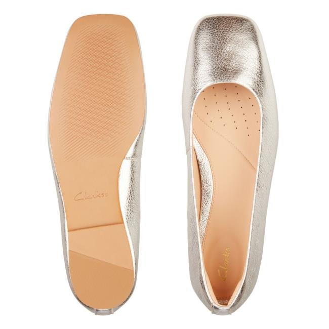 Buty Płaskie Damskie Clarks Pure Ballet 2 Metal | CLK182GPF