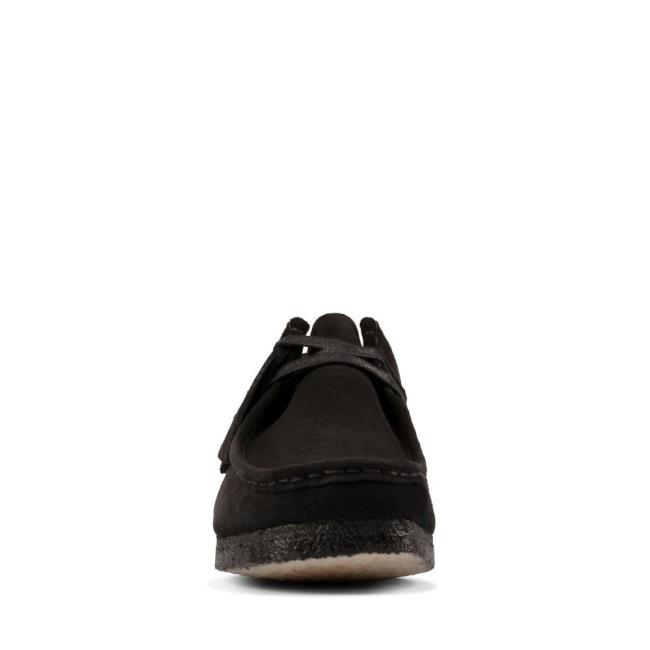 Buty Płaskie Damskie Clarks Wallabee Czarne | CLK869YUD