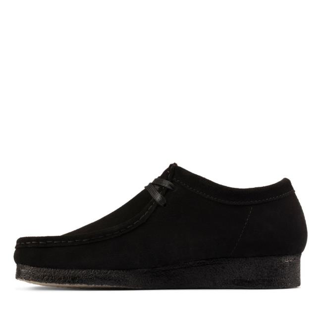 Buty Płaskie Damskie Clarks Wallabee Czarne | CLK869YUD