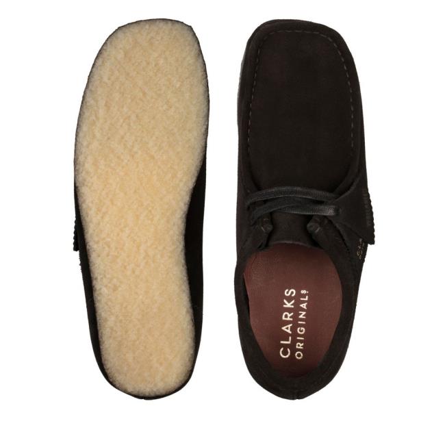 Buty Płaskie Damskie Clarks Wallabee Czarne | CLK869YUD