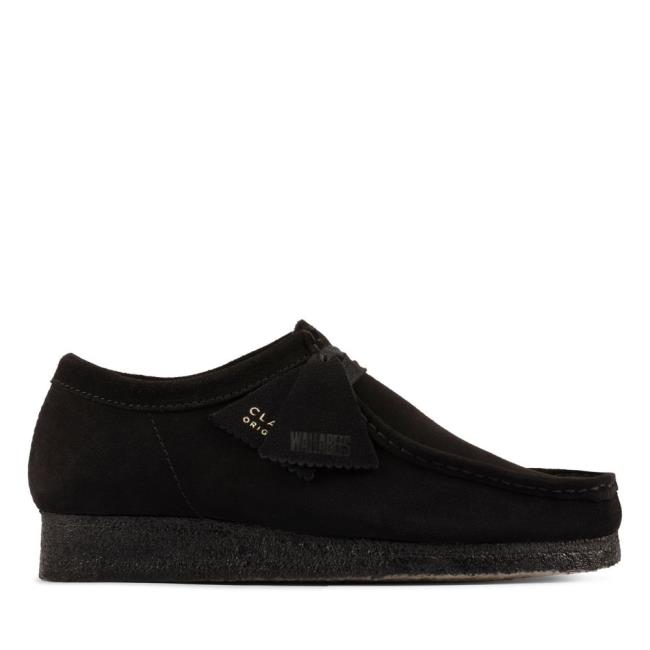 Buty Płaskie Damskie Clarks Wallabee Czarne | CLK869YUD