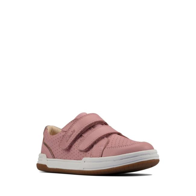 Buty Szkolne Chłopięce Clarks Fawn Solo Kid Głęboka Różowe | CLK758PIY