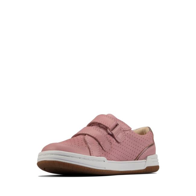 Buty Szkolne Chłopięce Clarks Fawn Solo Kid Głęboka Różowe | CLK758PIY