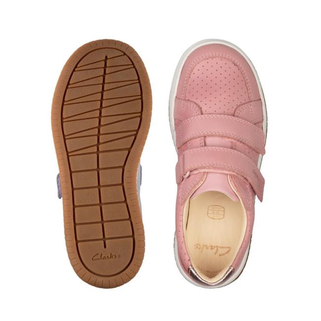 Buty Szkolne Chłopięce Clarks Fawn Solo Kid Głęboka Różowe | CLK758PIY