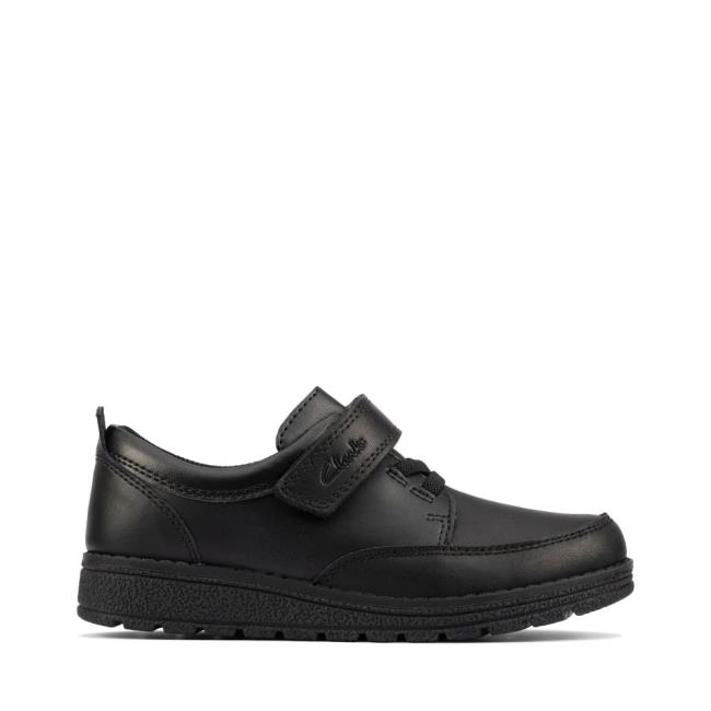 Buty Szkolne Chłopięce Clarks Mendip Tor Kid Czarne | CLK546SDH