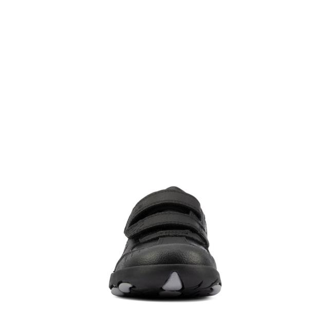 Buty Szkolne Chłopięce Clarks Rex Stride Kid Czarne | CLK039VSI