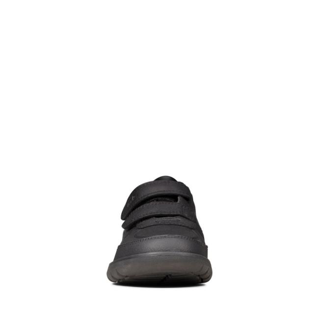 Buty Szkolne Chłopięce Clarks Scape Flare Kid Czarne | CLK052YWC