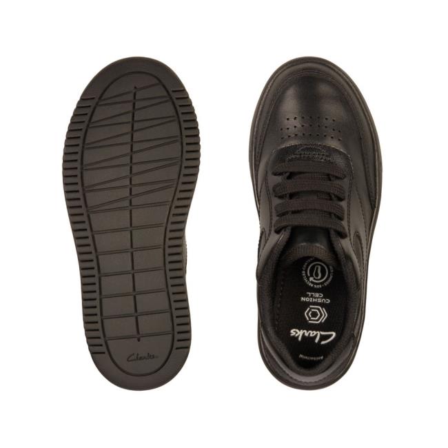 Buty Szkolne Chłopięce Clarks Tor Sportowe Flex Kid Czarne | CLK762MLD