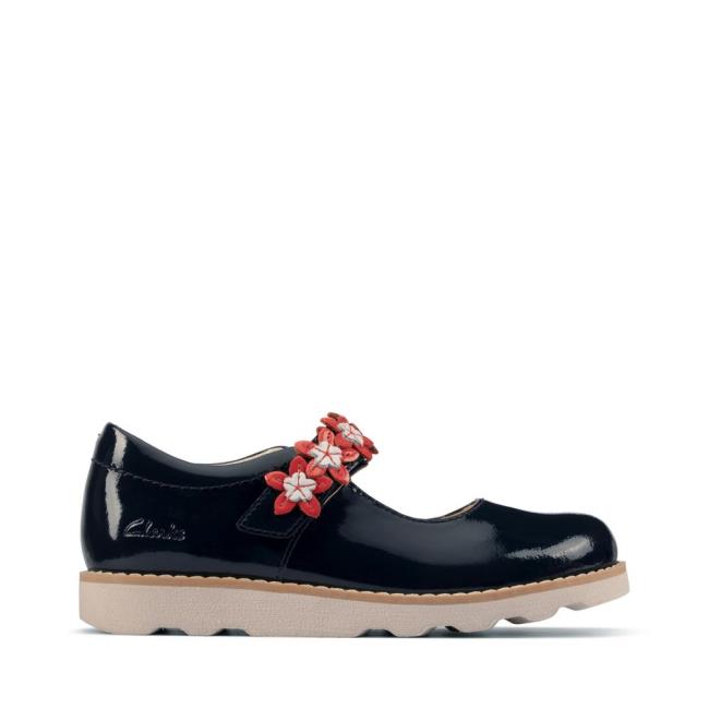 Buty Szkolne Dziewczynka Clarks Crown Petal Kid Granatowe | CLK730DVH