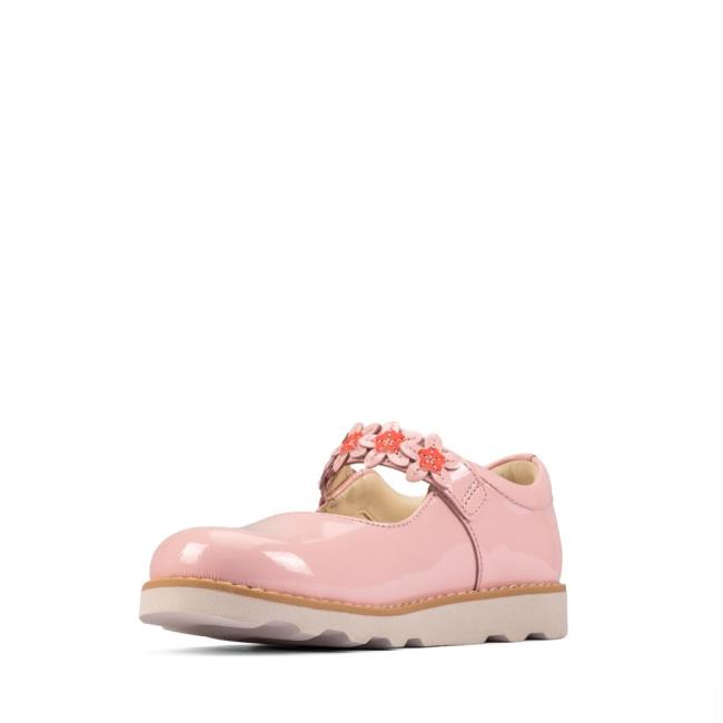 Buty Szkolne Dziewczynka Clarks Crown Petal Kid Głęboka Różowe | CLK953RPH