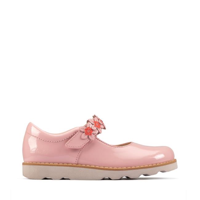 Buty Szkolne Dziewczynka Clarks Crown Petal Kid Głęboka Różowe | CLK953RPH