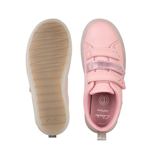 Buty Szkolne Dziewczynka Clarks Flare Shell Lo Kid Różowe | CLK281TGK