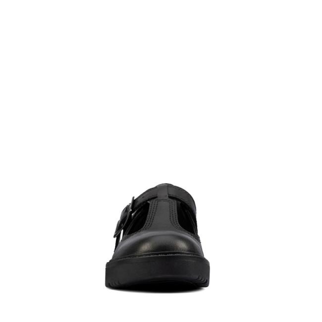 Buty Szkolne Dziewczynka Clarks Plain Move Kid Czarne | CLK820UVM