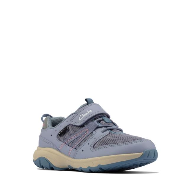 Buty Szkolne Dziewczynka Clarks Rock Trek Kid Głęboka Niebieskie | CLK968AMR