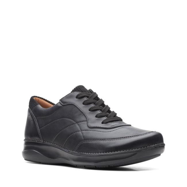 Czarne Buty Damskie Clarks Appley Tie Czarne | CLK315CMW