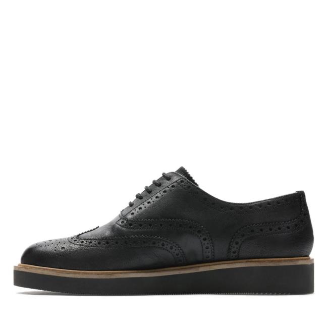 Czarne Buty Damskie Clarks Baille Brogue Czarne | CLK275NKH