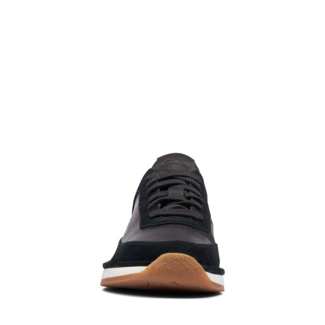 Czarne Buty Damskie Clarks Craft Run Koronkowe Czarne | CLK374EBJ