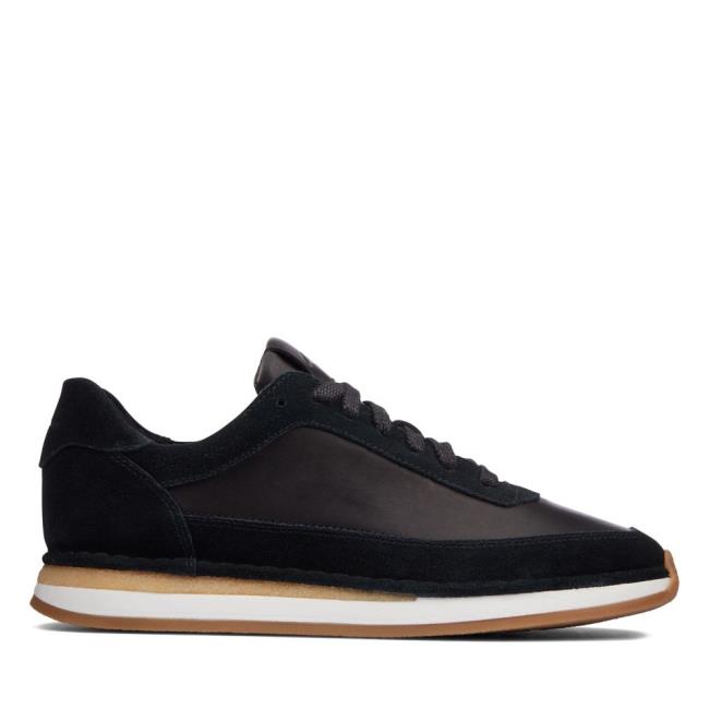 Czarne Buty Damskie Clarks Craft Run Koronkowe Czarne | CLK374EBJ