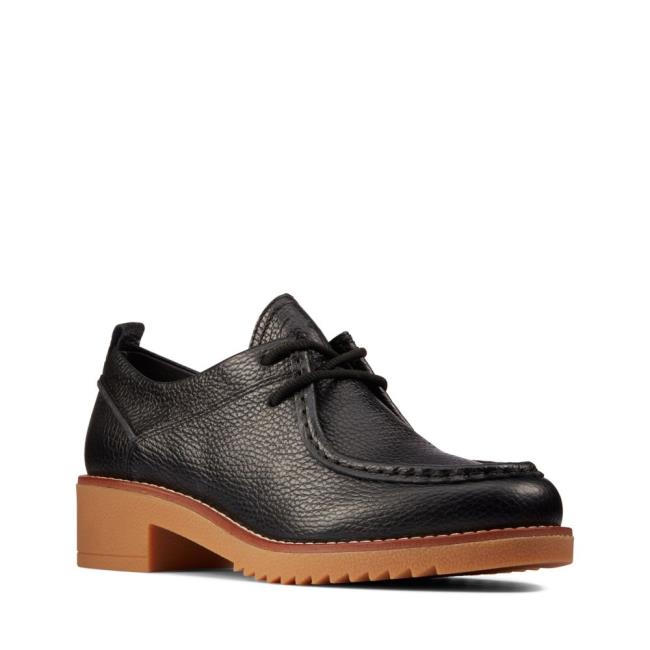 Czarne Buty Damskie Clarks Eden Mid Koronkowe Czarne | CLK540JSQ