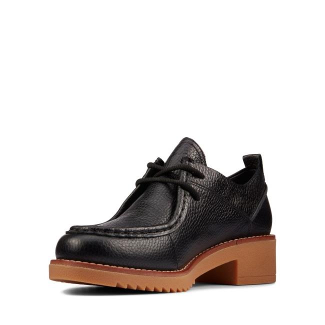 Czarne Buty Damskie Clarks Eden Mid Koronkowe Czarne | CLK540JSQ