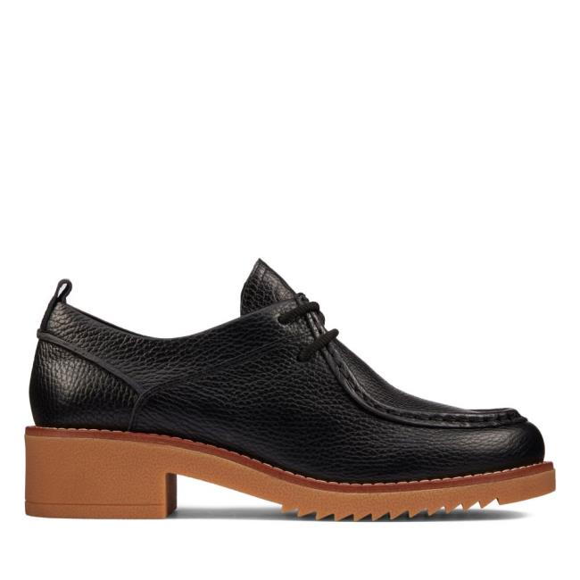 Czarne Buty Damskie Clarks Eden Mid Koronkowe Czarne | CLK540JSQ