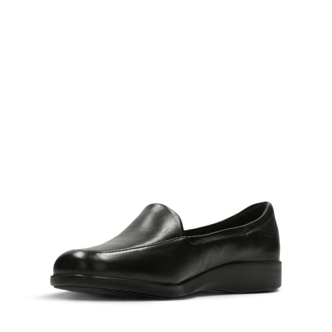 Czarne Buty Damskie Clarks Georgia Czarne | CLK715LKC