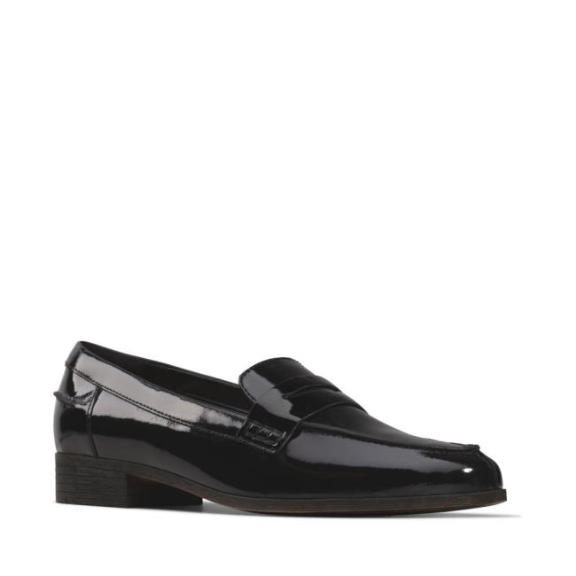 Czarne Buty Damskie Clarks Hamble Loafer Czarne | CLK482GXC