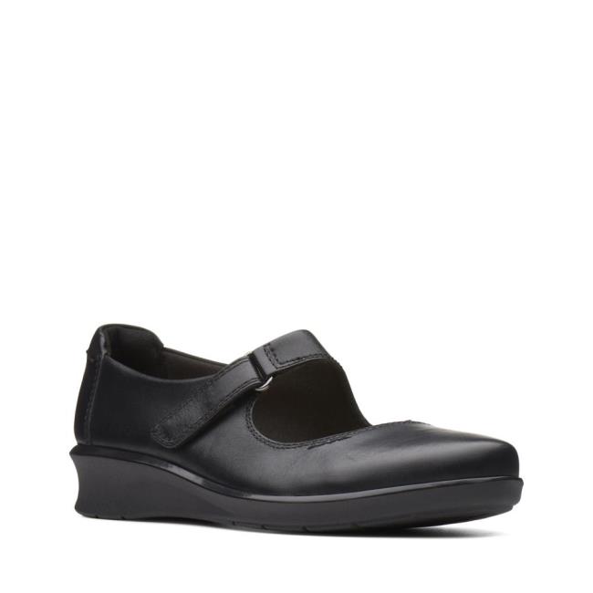 Czarne Buty Damskie Clarks Hope Henley Czarne | CLK743YCE