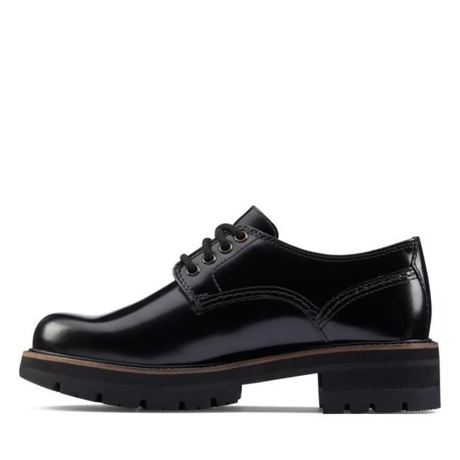 Czarne Buty Damskie Clarks Orianna Derby Czarne | CLK675YIE